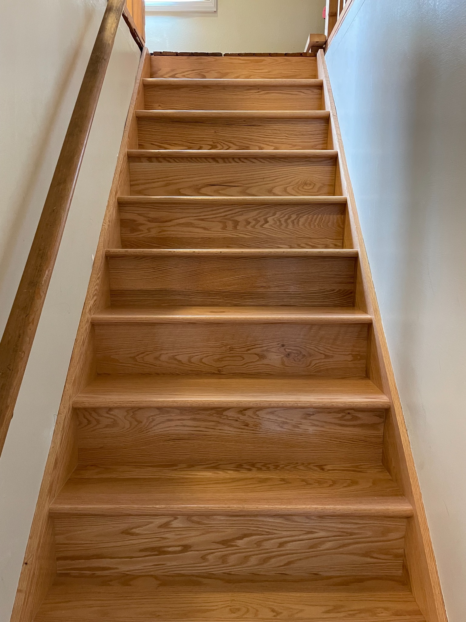 Staircase with new wooden steps