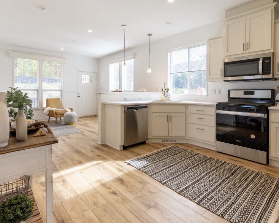 Bright kitchen with LVP flooring